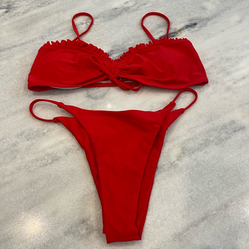 Red High Cut Bikini